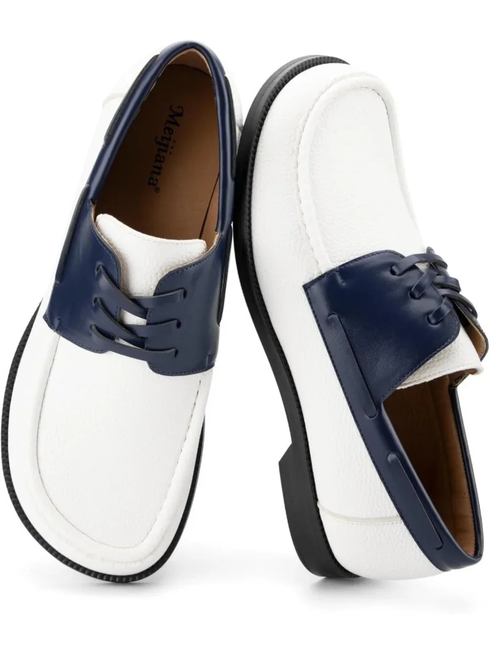 Men's White Blue Penny Loafers Slip On Dress Causal Shoes Luxury Suede Formal